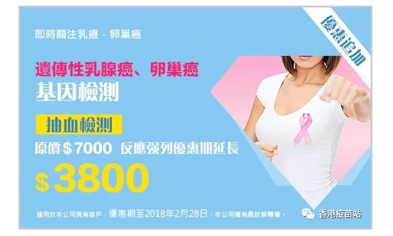 3800港币——告诉你是否是乳癌、卵巢癌潜在患者